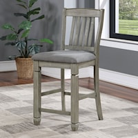 Transitional Counter Height Chair with Upholstered Seat