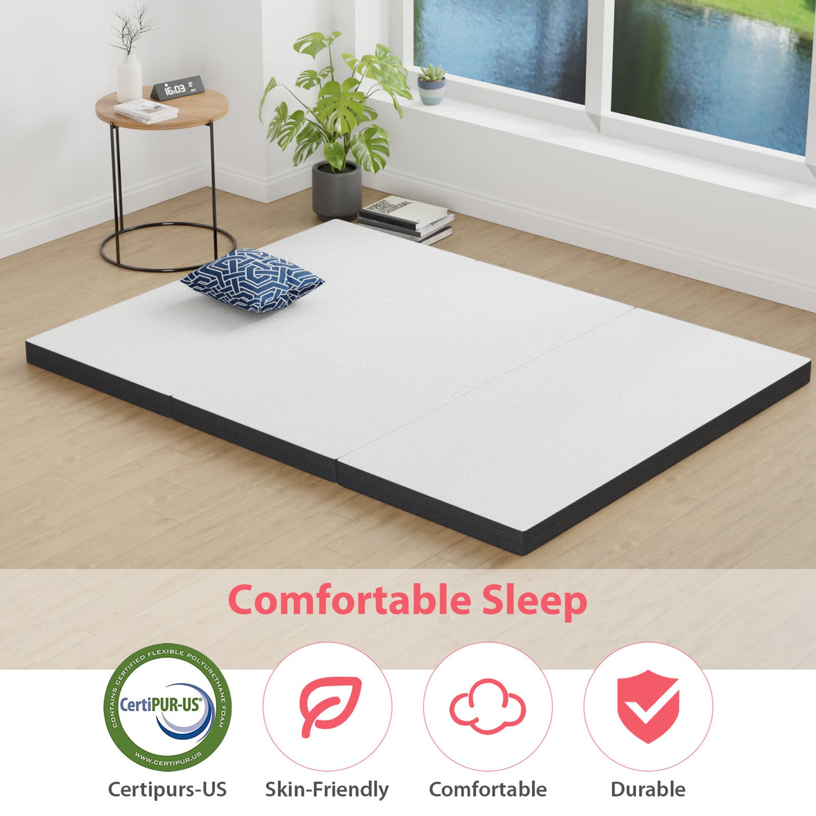 Furniture of America Hollyhock 3" Queen Tri-Fold Memory Foam Topper