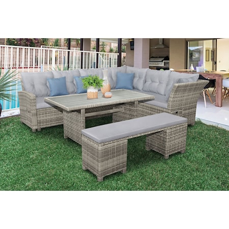 5-Piece Sectional Set with Bench