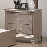 Contemporary Glam 2-Drawer Nightstand