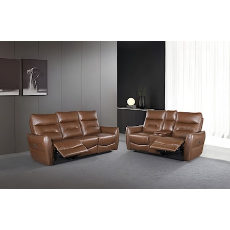 Power Reclining Sofa and Loveseat Set