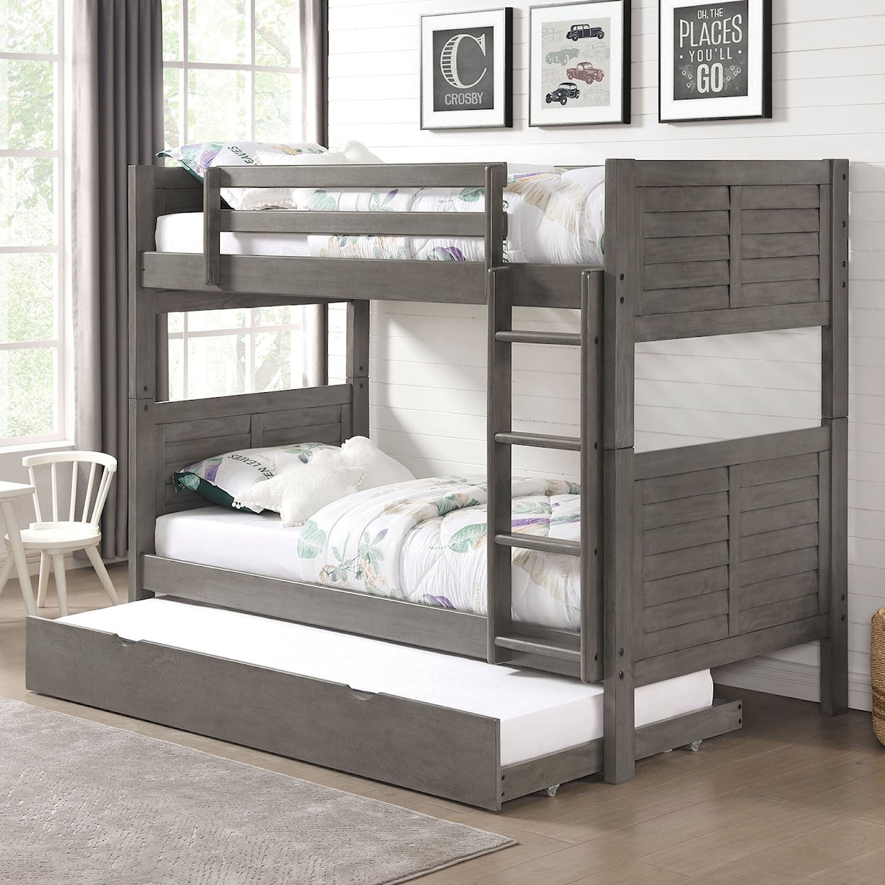 Furniture of America Hoople Twin/Twin Bunk Bed w/ Trundle