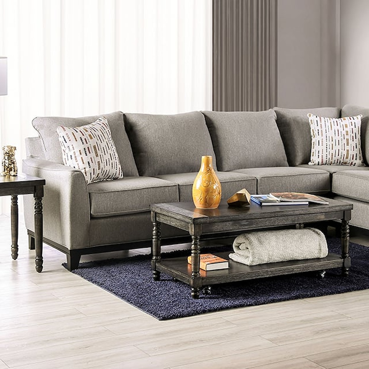 Furniture of America Lantwit Sectional Sofa
