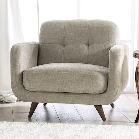 Accent Chair with Biscuit-Tufting