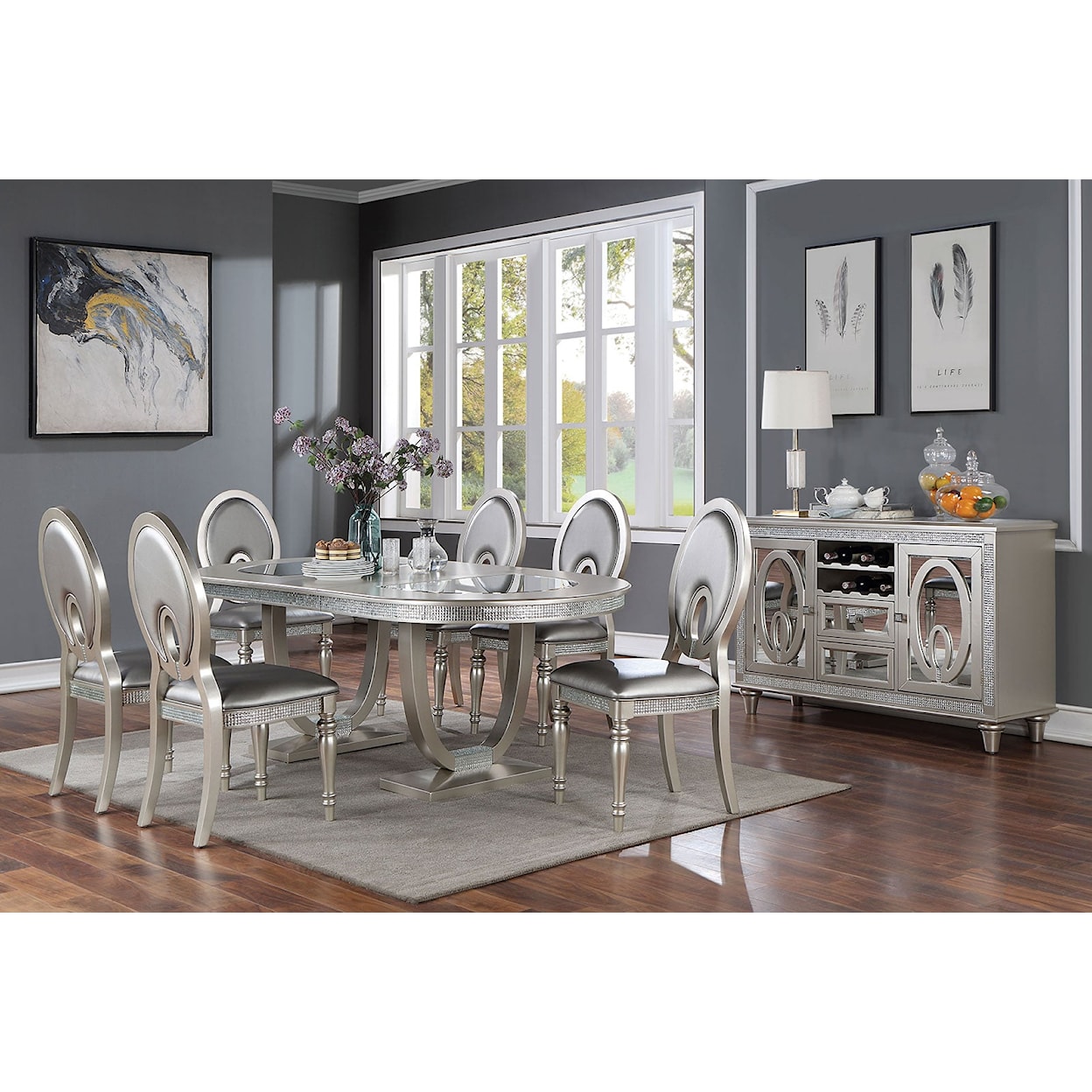 Furniture of America CATHALINA Oval Dining Table