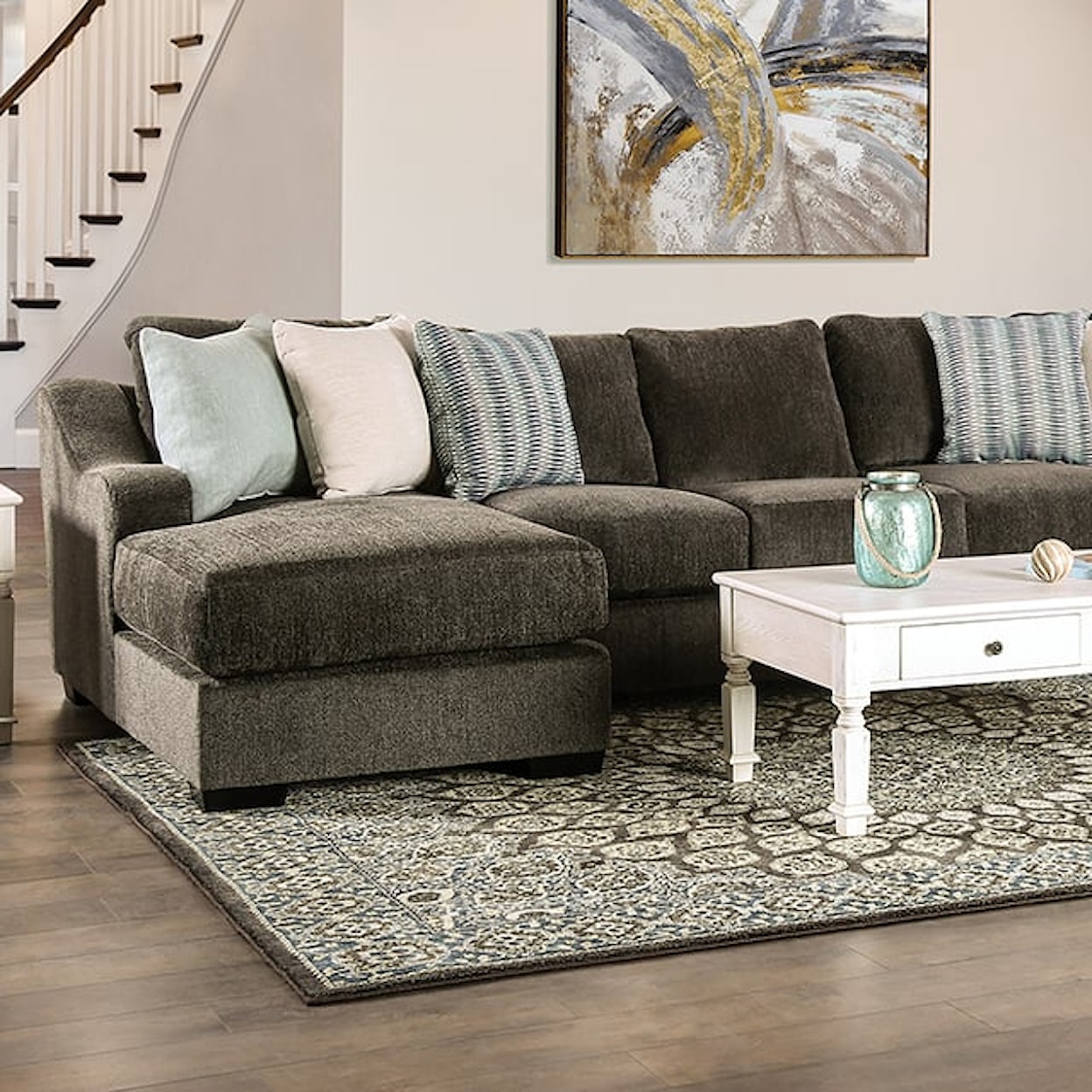 Furniture of America Farringdon U-Shaped Sectional