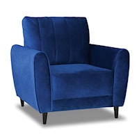 Mid-Century Modern Accent Chair with Tapered Legs - Navy