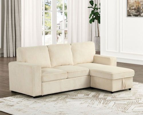 Contemporary 2-Piece Sectional Sofa with Reversible Storage Chaise