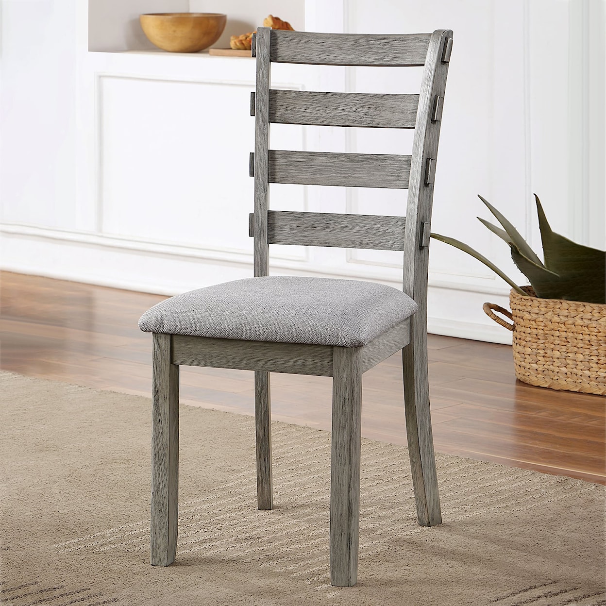 Furniture of America LAQUILA Side Chair (2/CTN), Gray