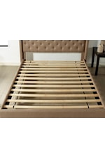 Furniture of America Carly Transitional Upholstered Queen Bed with Button Tufting