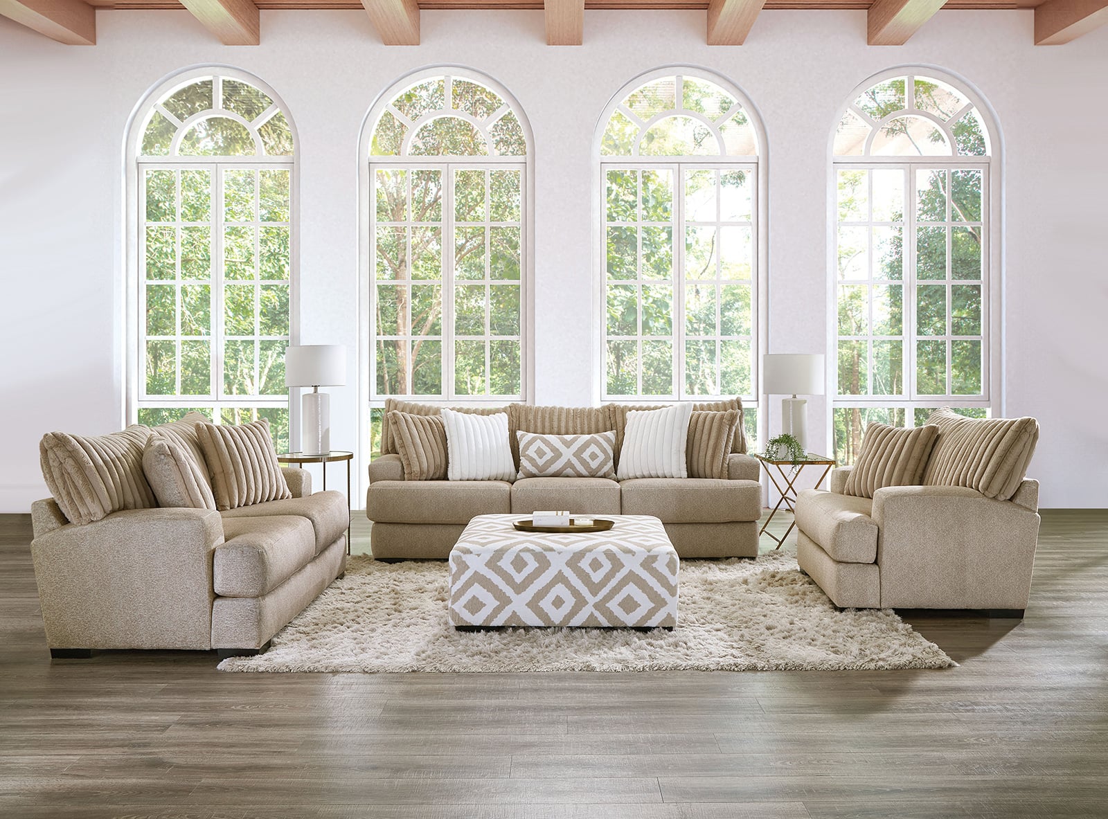 Channel-Tufted Loveseat