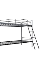 Furniture of America - FOA Hector Contemporary Twin over Twin Metal Bunk Bed with Ladder