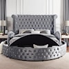 Furniture of America Sansom King Upholstered Round Bed