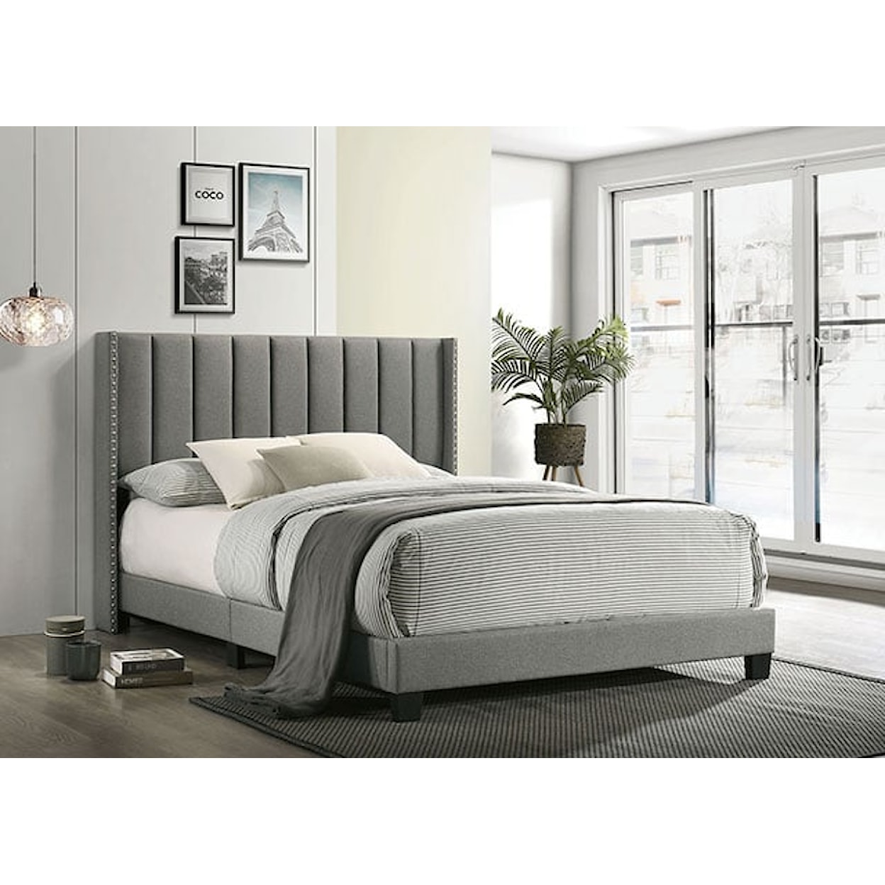 Furniture of America Kailey Upholstered Queen Bed