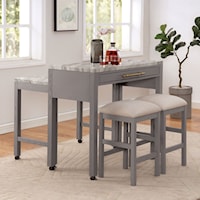 Farmhouse 3-Piece Counter Height Dining Set