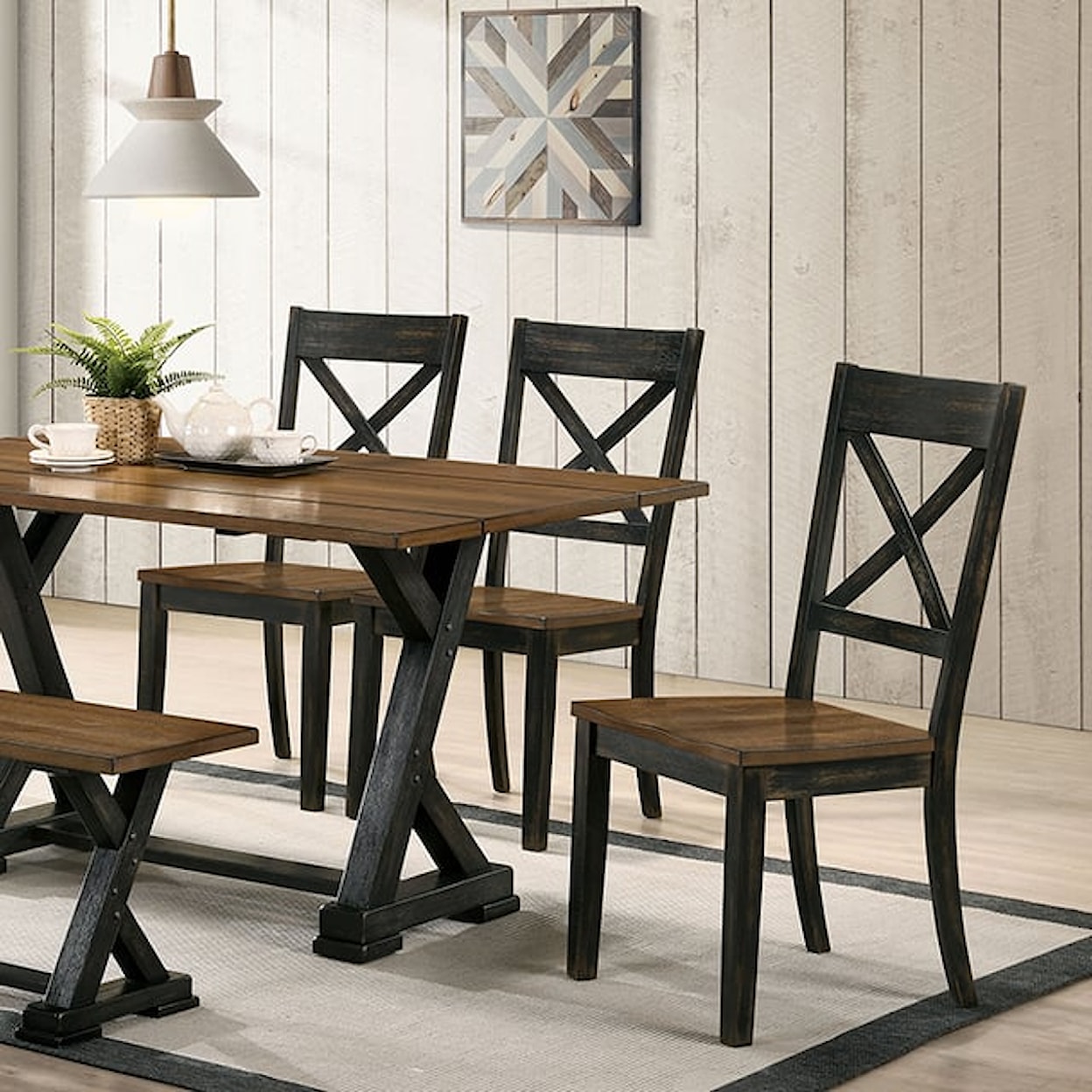 Furniture of America - FOA Yensley Dining Table with Trestle Base