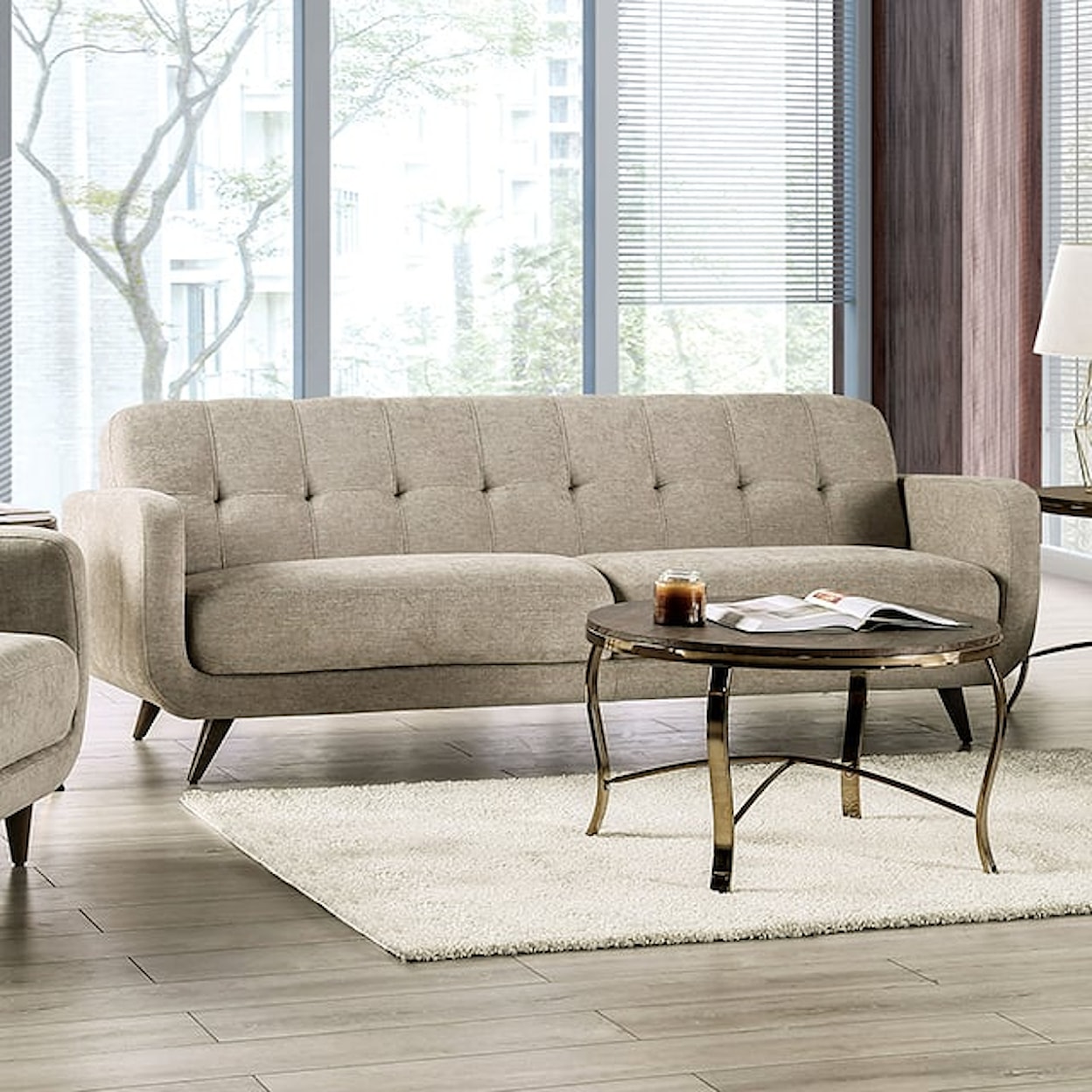 Furniture of America - FOA Siegen Sofa with Biscuit-Tufting