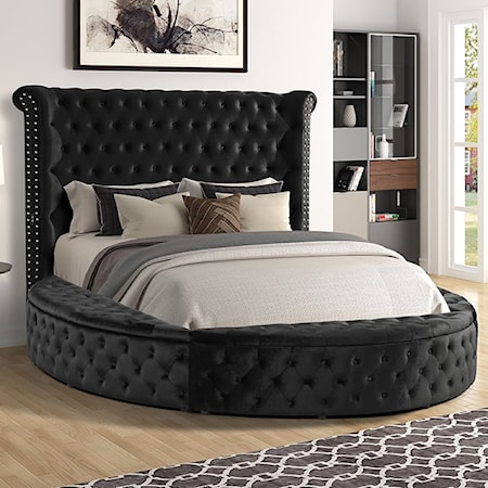 Cali. King Upholstered Round Bed