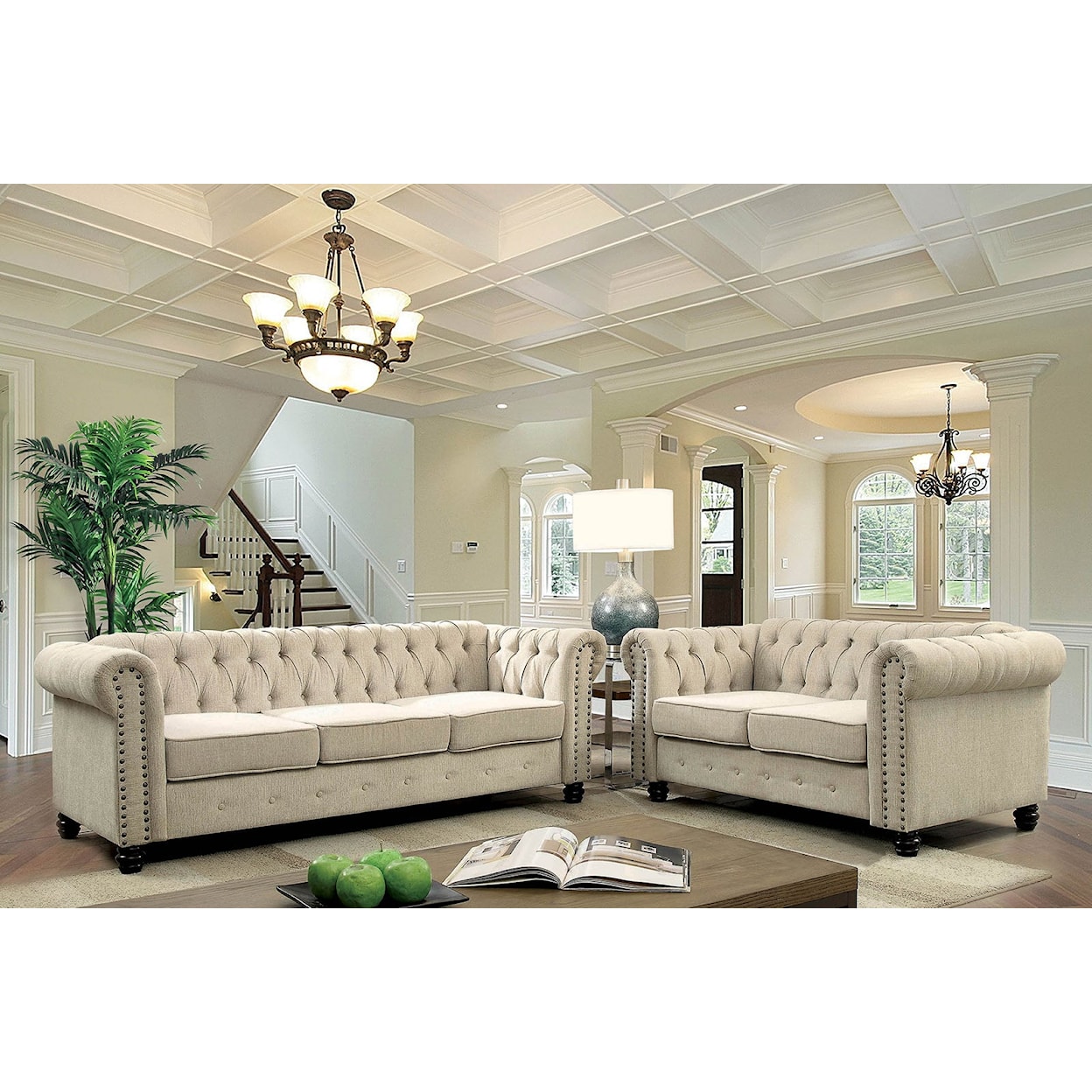 Furniture of America Winifred Sofa + Loveseat