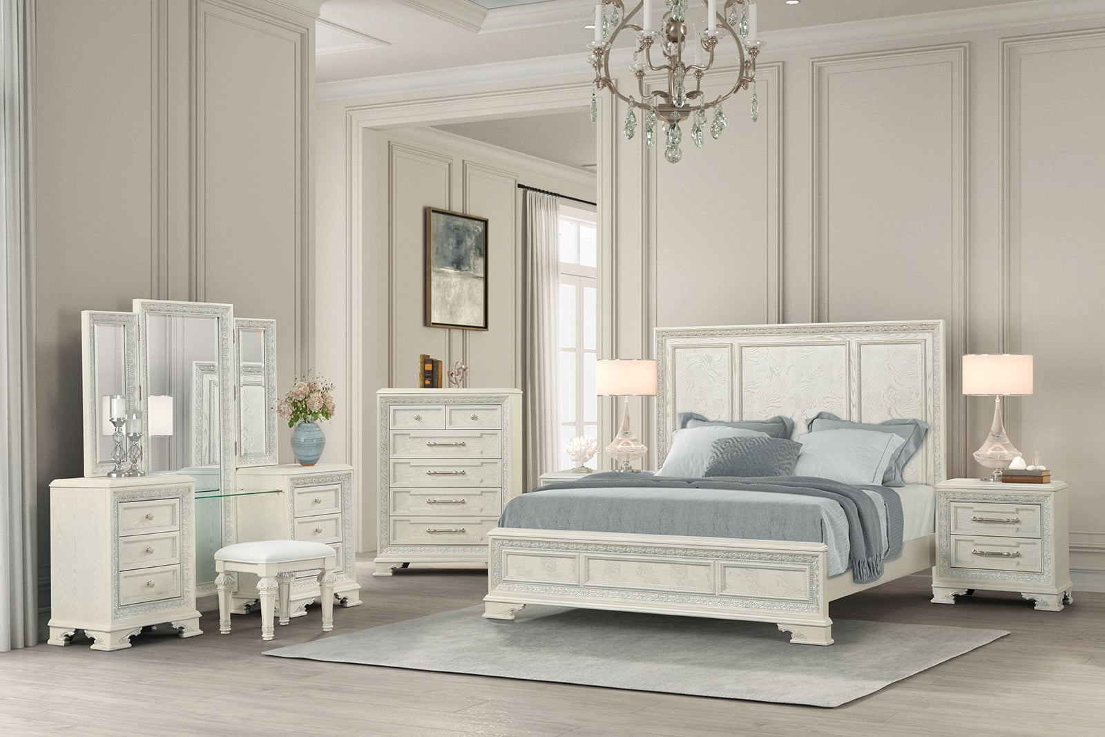Furniture of America Stella Mia Queen Panel Bed