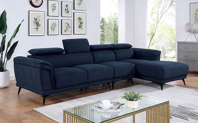 Furniture of America Napanee Sectional with Adjustable Headrests