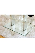 Furniture of America Richfield Contemporary Dining Table with Glass Top