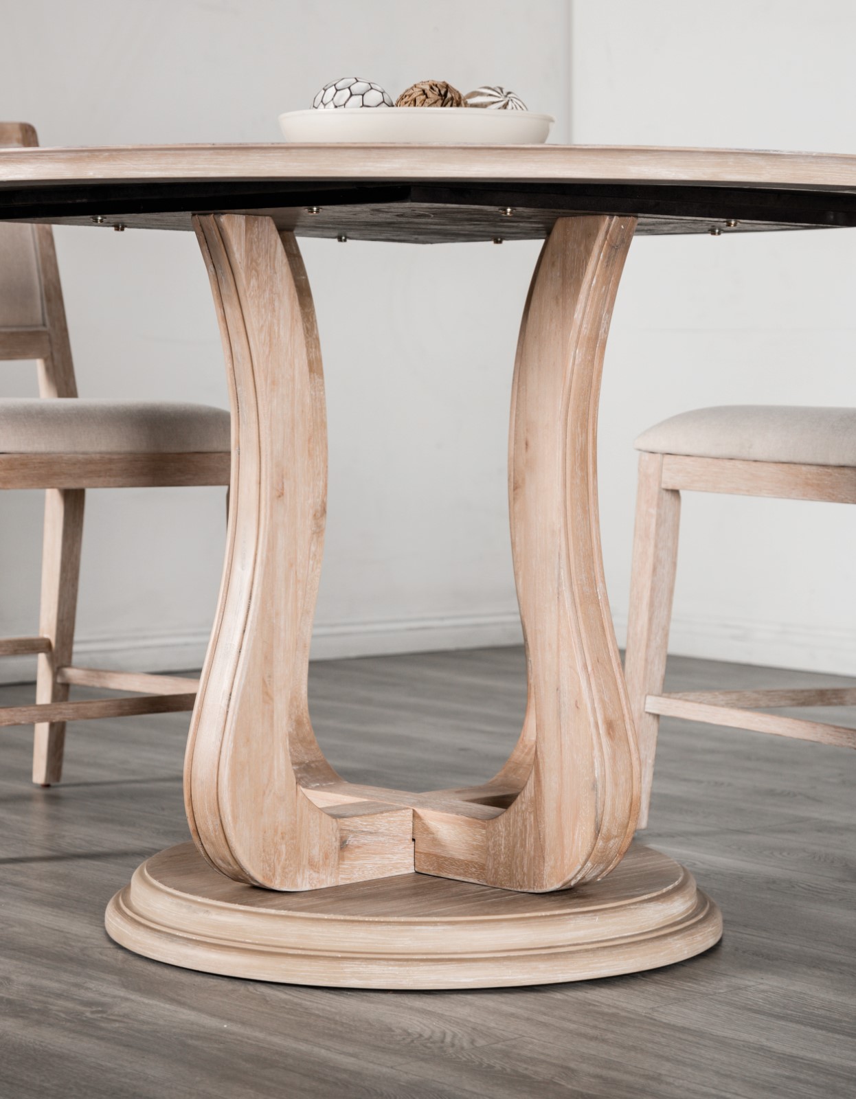 Round Dining Table with Trestle Tulip Base