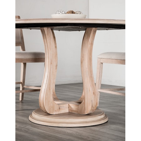 Round Dining Table with Trestle Tulip Base