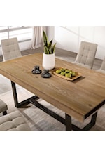 Furniture of America Gottingen Contemporary Gottingen Trestle Dining Table with Open Storage