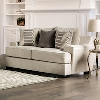 Transitional Holborn Chenille Loveseat - Beige