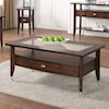 Furniture of America Riverdale  Dark Walnut Coffee Table with Glass Top