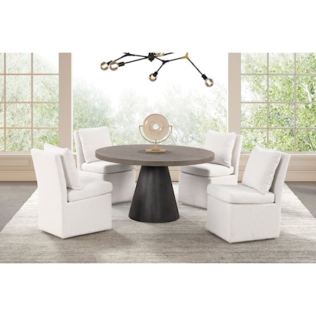 5 Pc. Round Dining Table Set