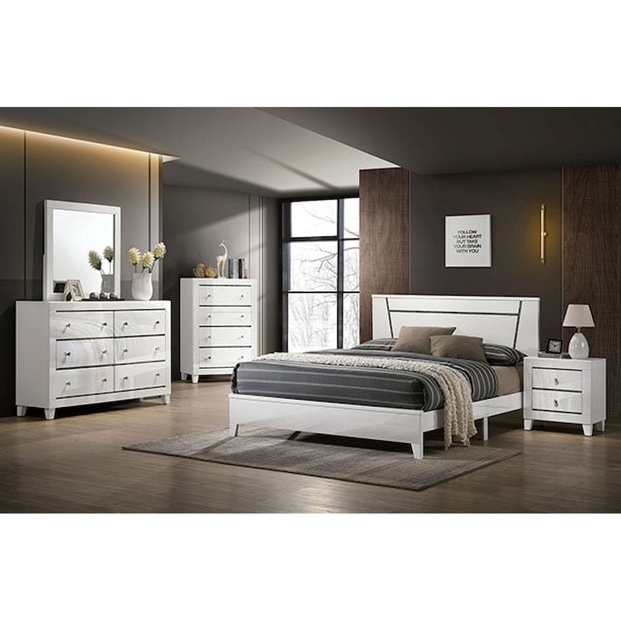 Furniture of America - FOA Magdeburg White 4-Drawer Bedroom Chest