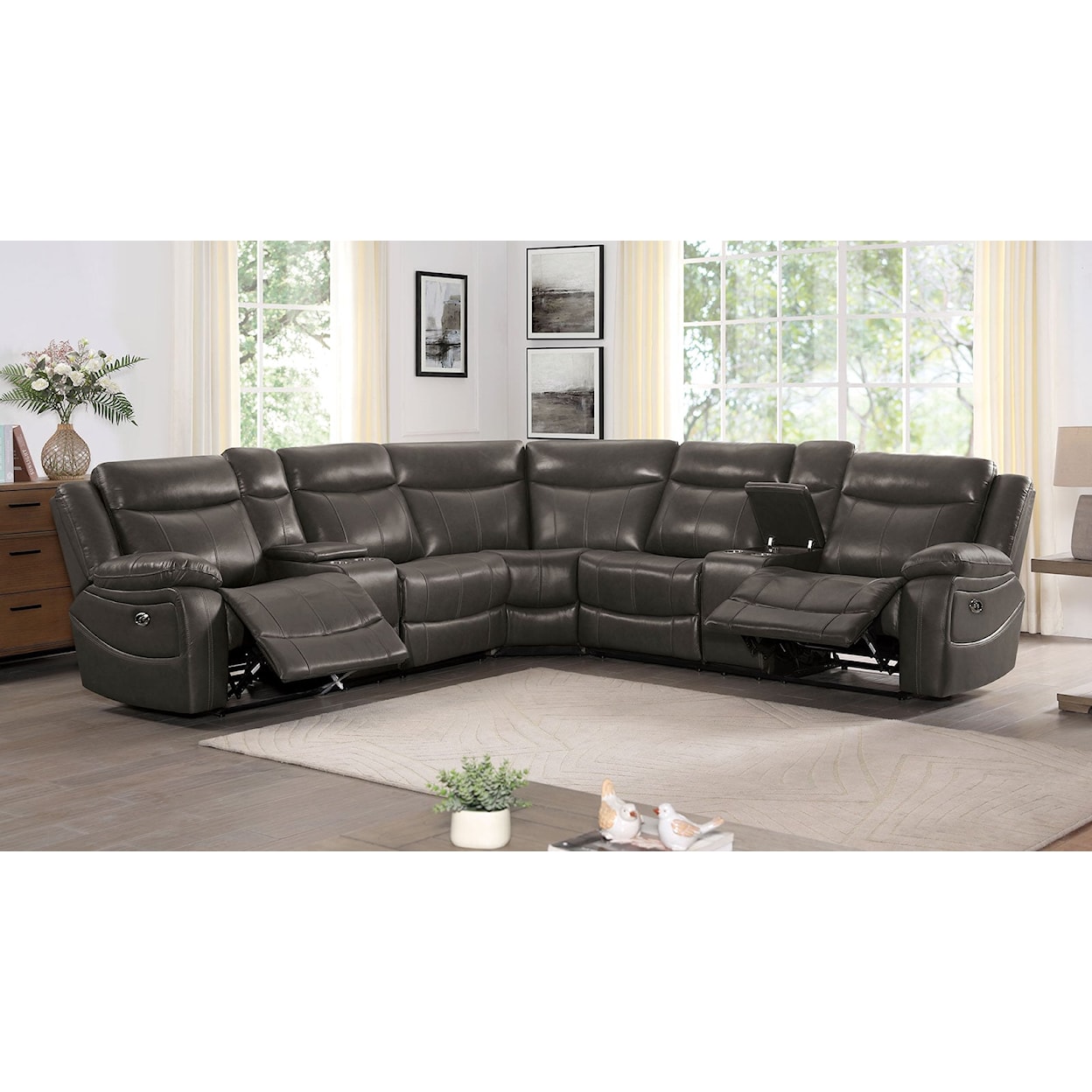 Furniture of America NORFOLK Power Reclining Sectional