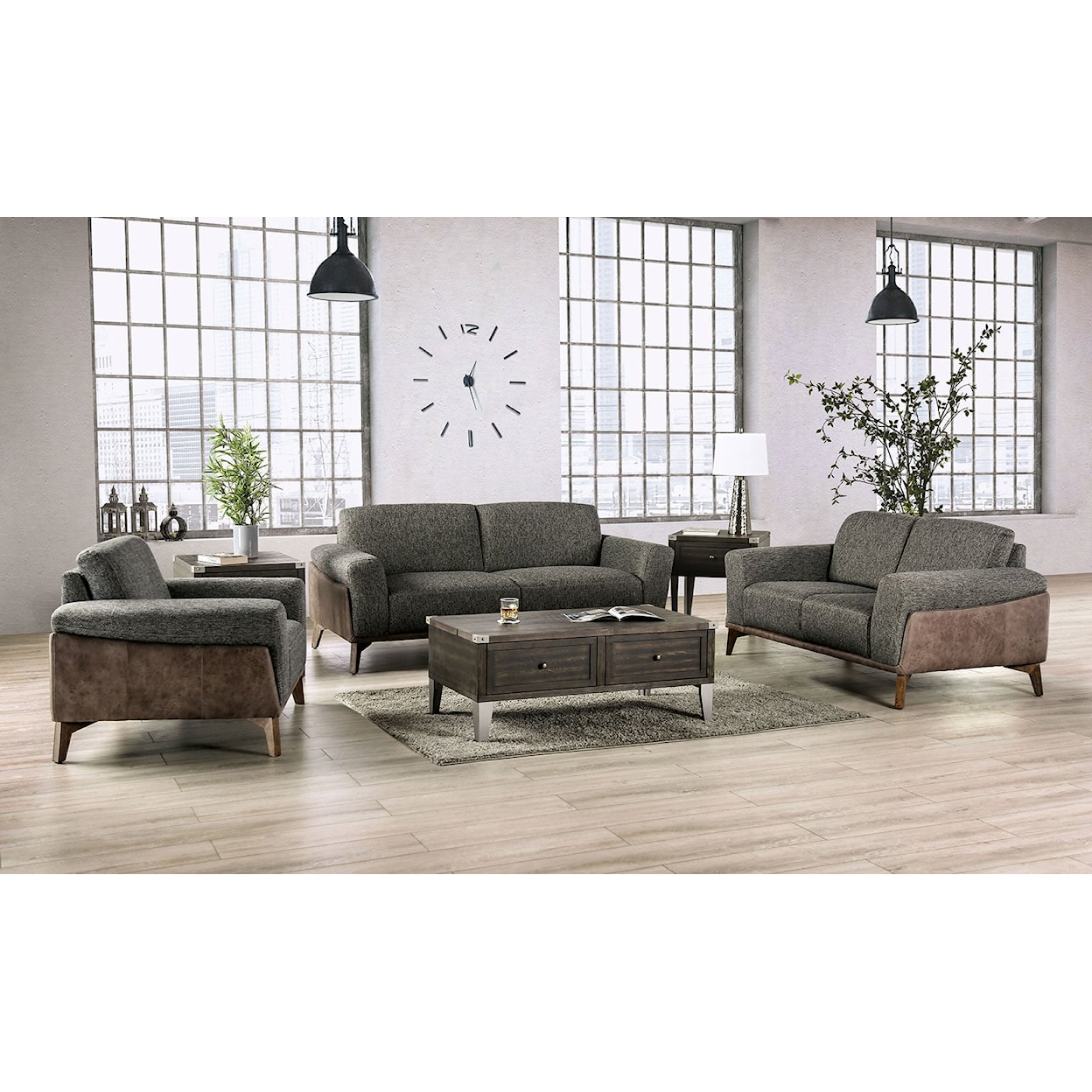 Furniture of America Kloten Sofa and Loveseat Set