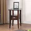 Furniture of America Riverdale Dark Walnut Side Table with Glass Top