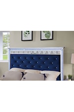 Furniture of America Mairead Glam Upholstered King Bed with LED Lighting