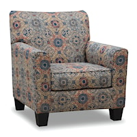 Transitional Accent Chair with Medallion Upholstery