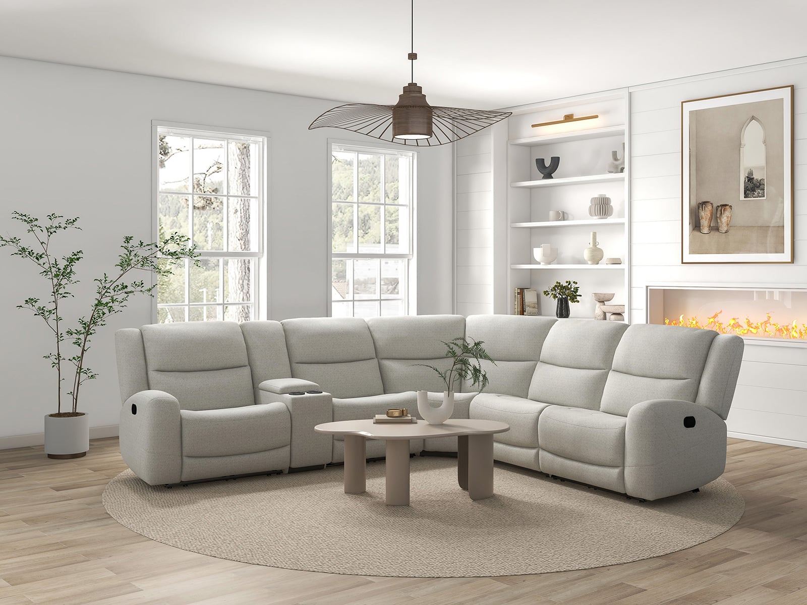 5-Piece Manual Reclining Sectional Sofa