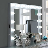 Glam Mirror w/LED Lights & USB Port