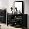Furniture of America Magdeburg Black 6-Drawer Bedroom Dresser