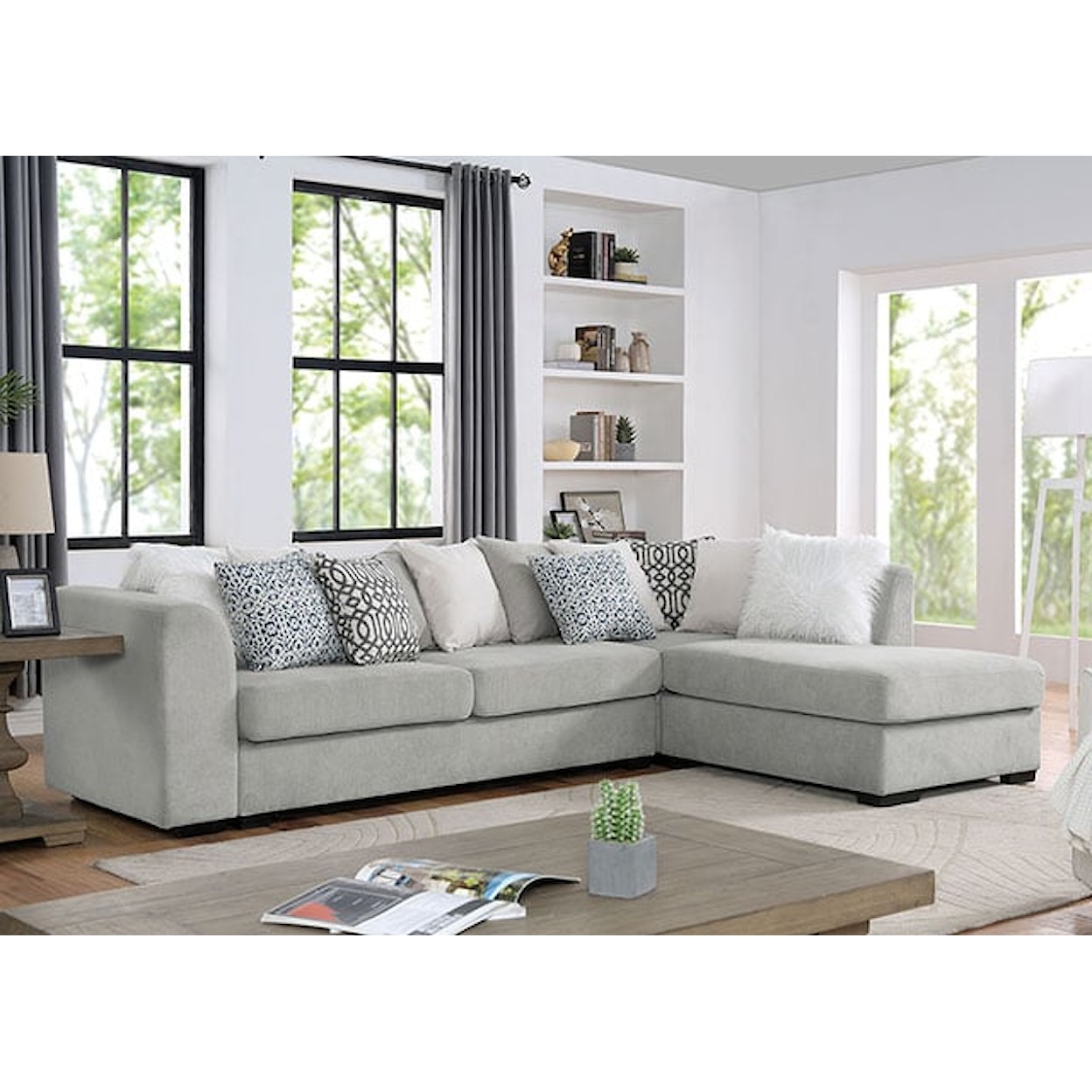 Furniture of America - FOA Leandra 3-Piece Sectional Sofa