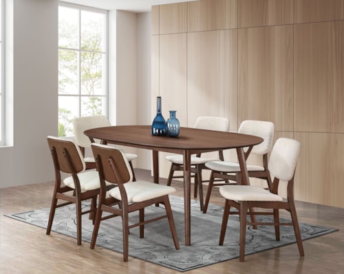 Mid-Century Modern Dining Table with Splayed Legs