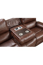 Furniture of America Tepic Contemporary Manual Reclining Sofa and Loveseat Set with USB Ports