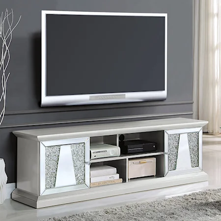 Glam 72" TV Stand with Acrylic Diamond Encrusted Accents