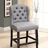 Furniture of America Sania Wingback Barstool with Button Tufting