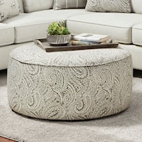 Transitional Round Ottoman