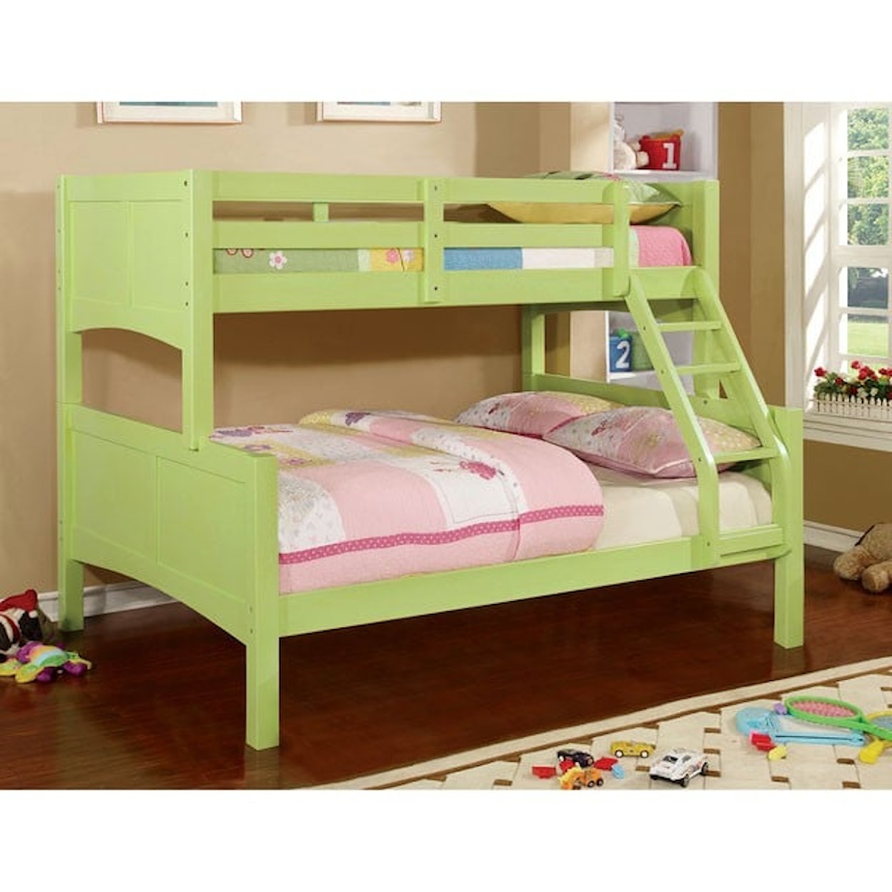 Furniture of America Prismo Youth Bunk Bed with Ladder 
