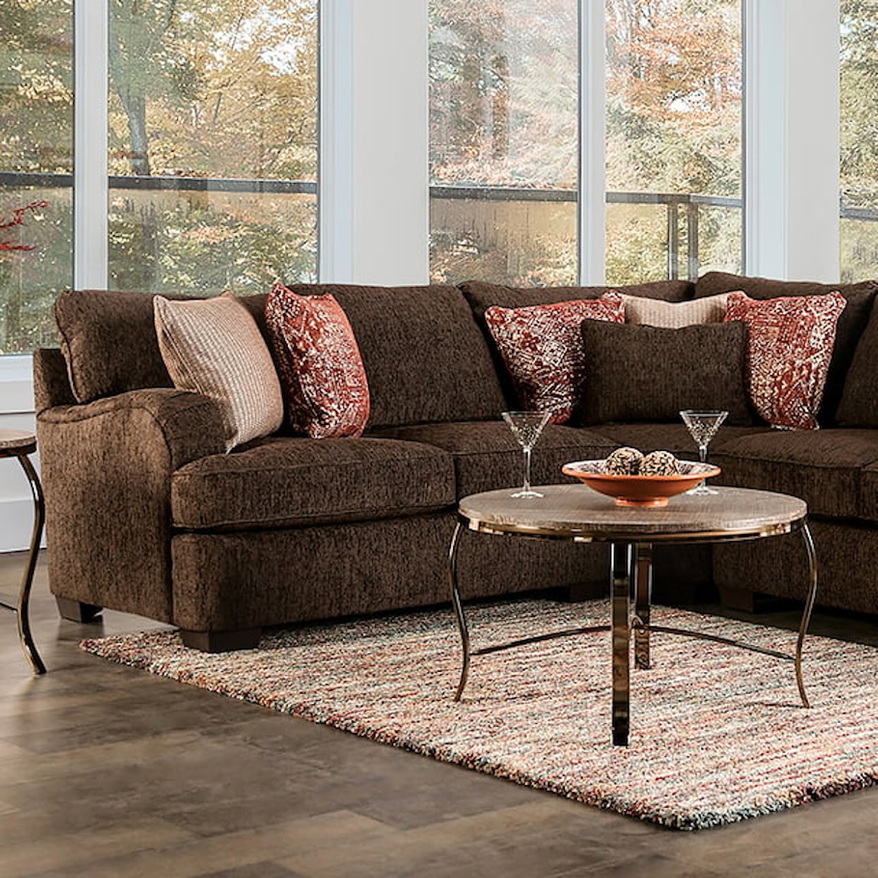 Furniture of America Wanstead 3-Piece Sectional Sofa