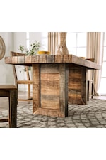 Furniture of America Galanthus Rustic Solid Wood Dining Table